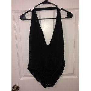 Deep-V Halter Bodysuit